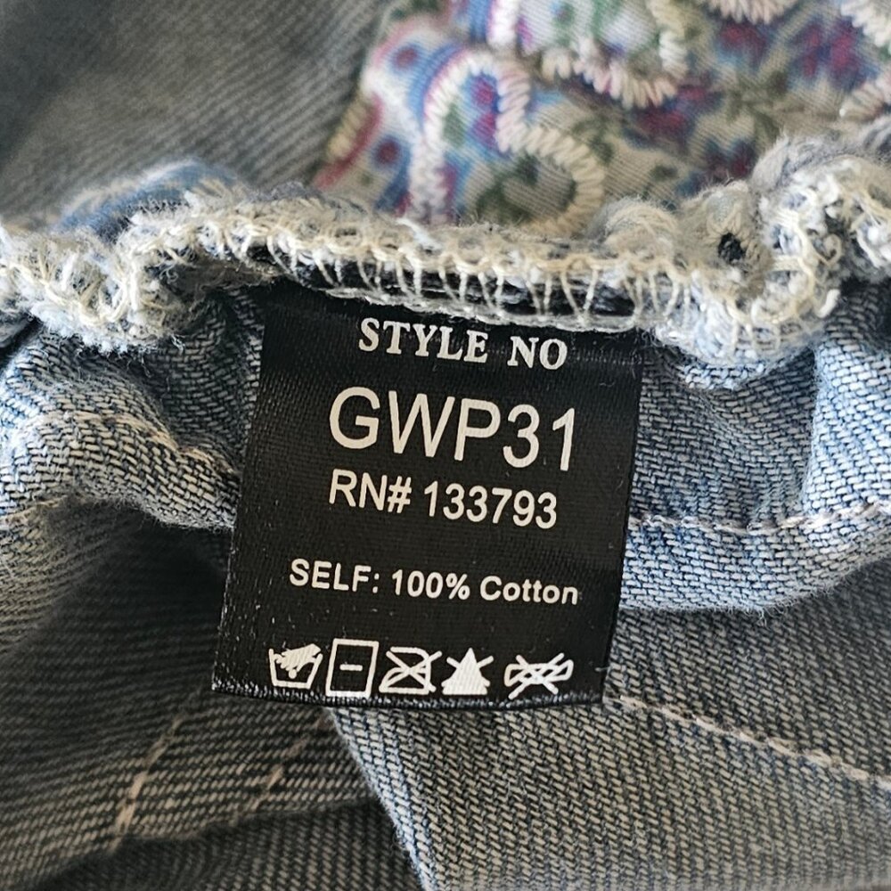 POL Patchwork Denim Jogger Pants Women's S NWOT - Picture 8 of 13